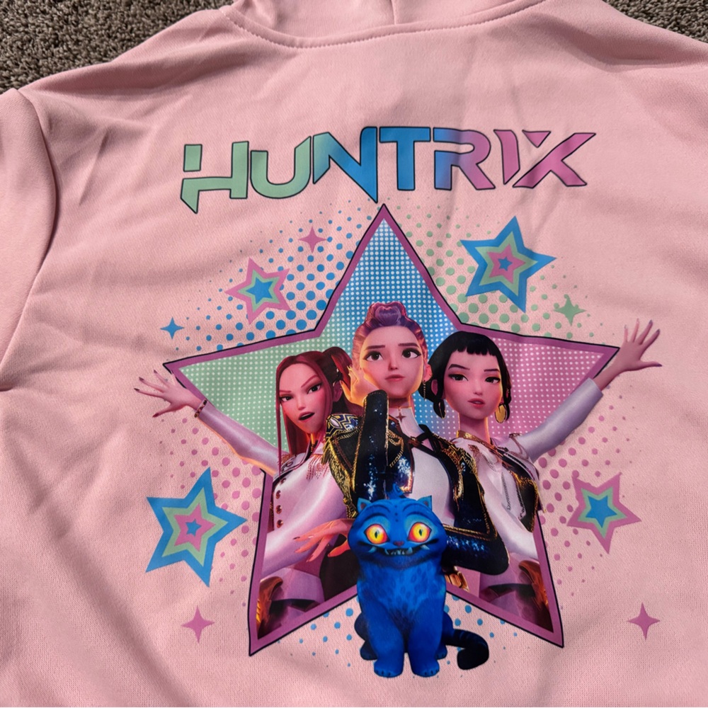 K-pop  Demon Hunters Light Pink Kids Graphic Hoodie - Picture 3 of 3